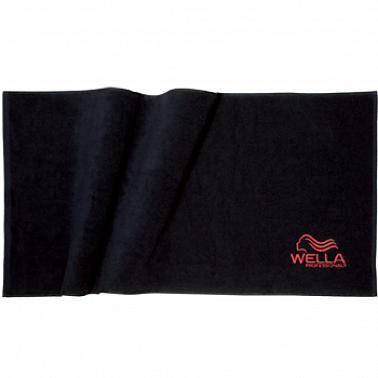 Wella Полотенце чёрное с логотипом, 50х100 см
