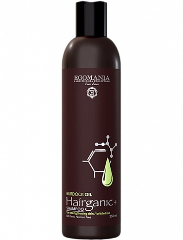HAIRGANIC+ Шампунь с маслом репейника для укрепления волос 250 мл