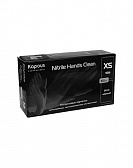 Kapous Перчатки нитриловые текстурированные, чёрные, размер XS, 100 шт.