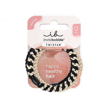 invisibobble TWISTAR Classical Braids Резинки с плетёной фактурой, чёрный/бежевый, 3 шт. invisibobble TWISTAR Classical Braids Резинки с плетёной фактурой, чёрный/бежевый, 3 шт.