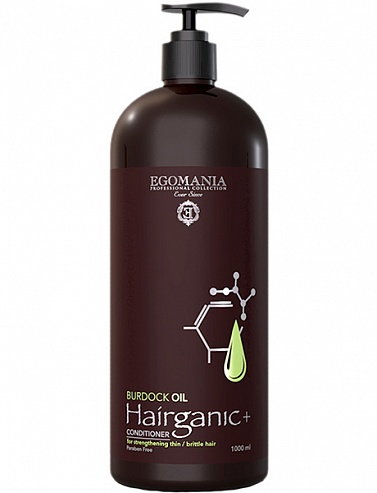 HAIRGANIC+ Кондиционер с маслом репейника для укрепления волос 1000 мл