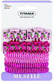 Titania Набор: 4 заколки-крабика + 4 резинки, розовый