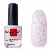 Sophin Лак для ногтей Нежный бело-розовый, песочный эффект, 12 мл 