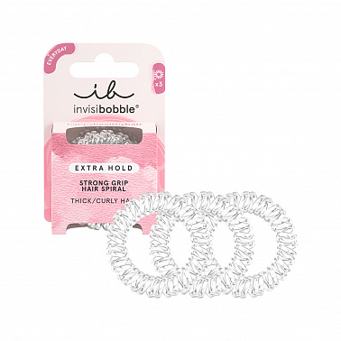 invisibobble Extra Hold Резинка-браслет для густых волос, прозрачный, 3 шт. invisibobble Extra Hold Резинка-браслет для густых волос, прозрачный, 3 шт.