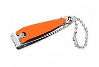 Книпсер для ногтей 6 см оранжевый, с цепочкой